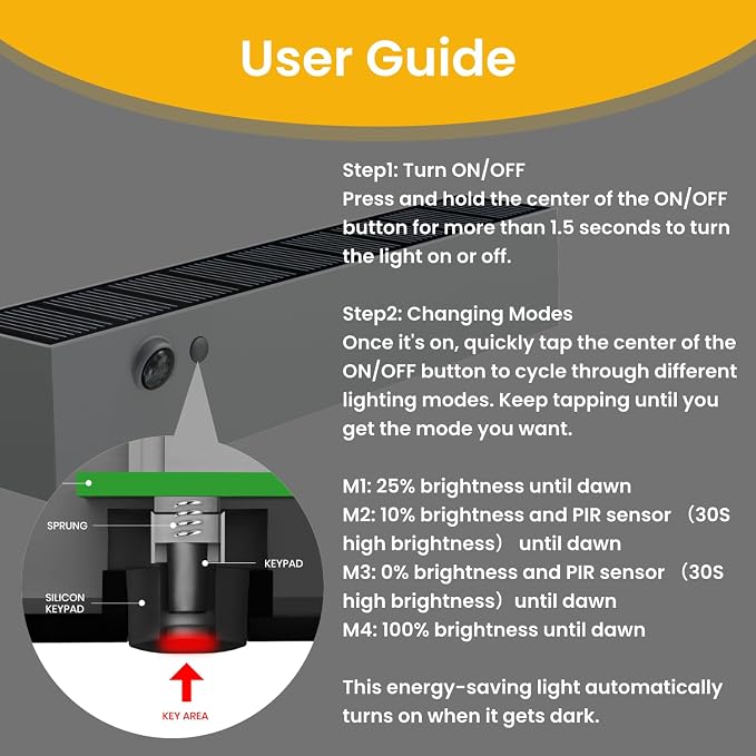 Solar Outdoor Lights, 4000K 1000LM Solar Light for House Numbers | 4 Modes, Solar Wall Light with Motion Sensor, Dusk to Dawn, Anti-glare Solar Sign Light for Address Sign, Front Door, Yard