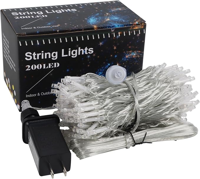 HOME LIGHTING 66ft Easter Decorative Mini Lights, 200 LED Clear Wire Fairy Starry String Lights Plug in, 8 Lighting Mode, Indoor Outdoor Xmas Tree Wedding Party Garden Decoration (Pastel Multicolor)