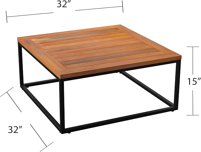 SEI Outdoor Patio Furniture - Taradale Outdoor Coffee Table - Transitional Design Natural Solid Wood - Ideal for Patio, Backyard (OD1172100)