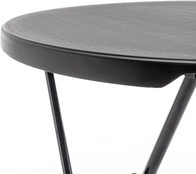 BTEXPERT Set of 5, Black 2.63 Foot Round Plastic Bar Height Folding Table Commercial Portable for Banquet Patio Backyard Dining Wedding Party Events Home Kitchen Indoor Outdoor, Thick Top Metal Frame