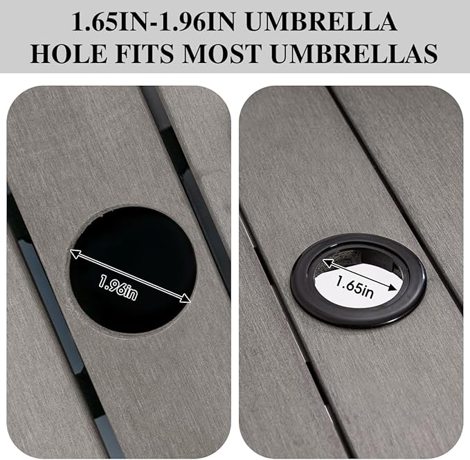 Sundale Outdoor Patio Umbrella Stand All Weather Wicker Rattan 22 in Umbrella Table Garden Furniture Deck Pool Table, Brown