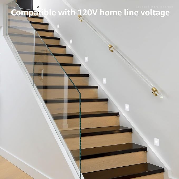 LEONLITE 3-Pack 5CCT 120V LED Step Lights, Vertical, White | 150LM, 5%-100% Dimmable, CRI90, ETL, Indoor Outdoor Stair Lights, Wet Location, 2700K/3000K/3500K/4000K/5000K, Aluminum