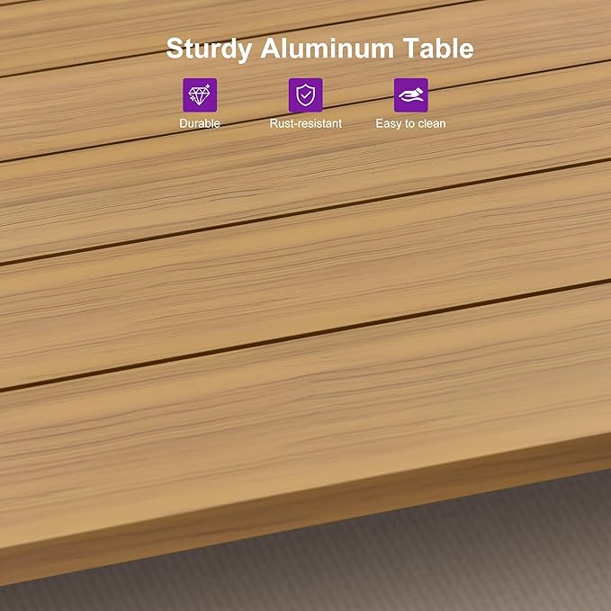 PURPLE LEAF 16 Pieces Outdoor Patio Dining Set, PE Rattan, Aluminum, Teak | Water-resistant cushions and removable covers for easy cleaning and outdoor use