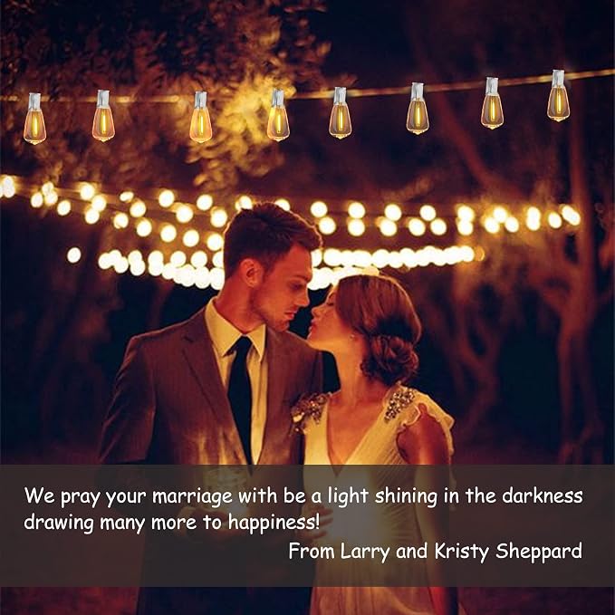 White Outdoor String Lights 200FT Lighting Waterproof for Patio Wedding | 2-Pack x 100FT Linkable White Cord Outdoor Lights,104 Plastic Dimmable LED Edison Bulbs for Party Porch Bistro Garden Gazebo