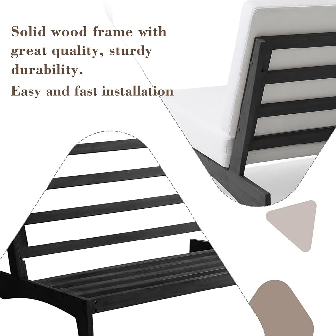 2 Pieces Patio Furniture Sets, All-Weather Outdoor Wood Bistro Set Patio Conversation Chiarsfor Balcony, Backyard