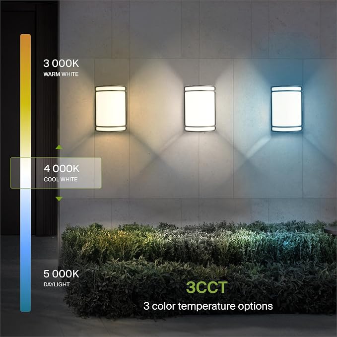 ASD 10 Inch LED Outdoor Sconce Lights - 15W 3000K 4000K 5000K Bronze Exterior Lighting Fixtures, Dimmable Exterior Lights for House, Modern Patio Wall Light Fixture ETL, 2 Pack