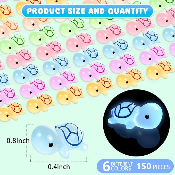 50PCS Luminous Mini Resin Sea Turtles Figurines Cute Tiny Turtles for Micro | Mini Resin Sea Turtles, Sea Turtles Figurines Glow in The Dark, Cute Tiny Turtles Bulk, Cake Toppers Ocean Theme DIY Hidden