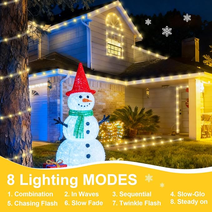QITONG Solar Rope Lights Outdoor Waterproof, 66ft 200 LED String Lights, 8 Modes Fairy Lights in Clear Thin Tube (Warm White)