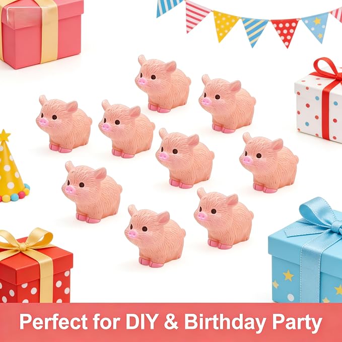 50 PCS Mini Pink Pig Figurines - 1.2" Resin Fairy Garden Animals for Terrarium Decor, Wedding Centerpieces, Desk Accessories & DIY Craft Projects