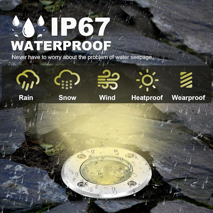 4 Pack 3w 12v Low Voltage In-ground Lights LED Landscape Light Waterproof IP67 Pathway Lights Outdoor spotlights Trees Flags for Garden,Yard,Tree (Warm White)