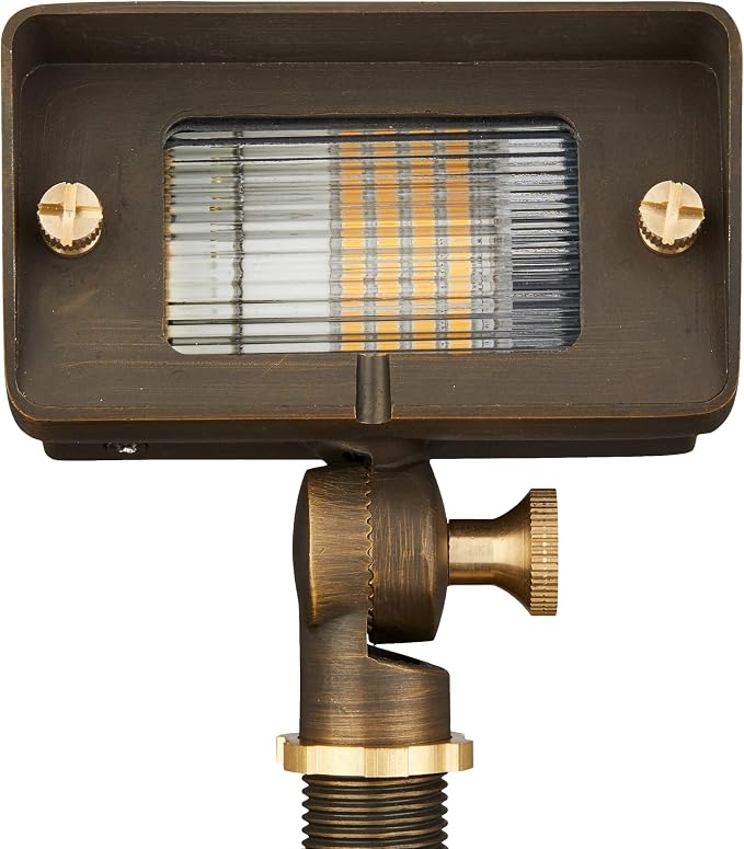 VOLT Gentle Splash Cast Brass 12V Flood Light (Bronze) | Lamp Ready, Low Voltage, Three Lenses Included, Ideal for Soft Illumination of Outdoor Wall Garden or Yard