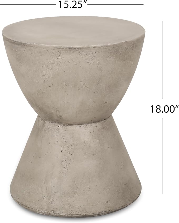 15.25" MGO Side Table for Indoor and Outdoor,Light Grey