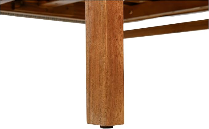 Christopher Knight Home Pony 3 Piece Acacia Wood Patio Conversation Sofa with Coffee Table and Ottoman, Outdoor 3-Seater Sofa Set for Backyard, Outdoor Patio Furniture Set, Teak+Cream+Brown