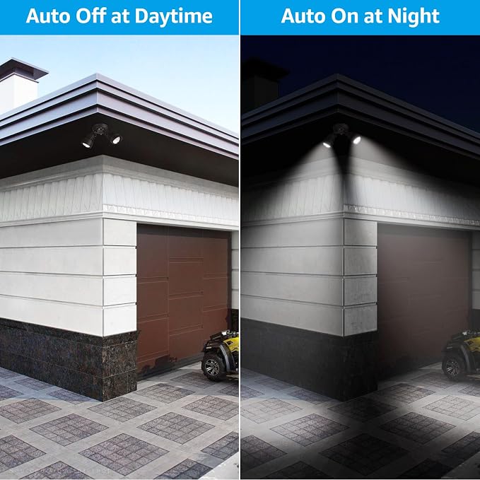 LEONLITE 3CCT Dusk to Dawn LED Security Lights with Photocell, Bronze | Adjustable Dual-Head Flood Light Outdoor, 3000K/4000K/5000K Selectable, 25W(200W Equiv.), Wet Location, Aluminum, ETL Listed