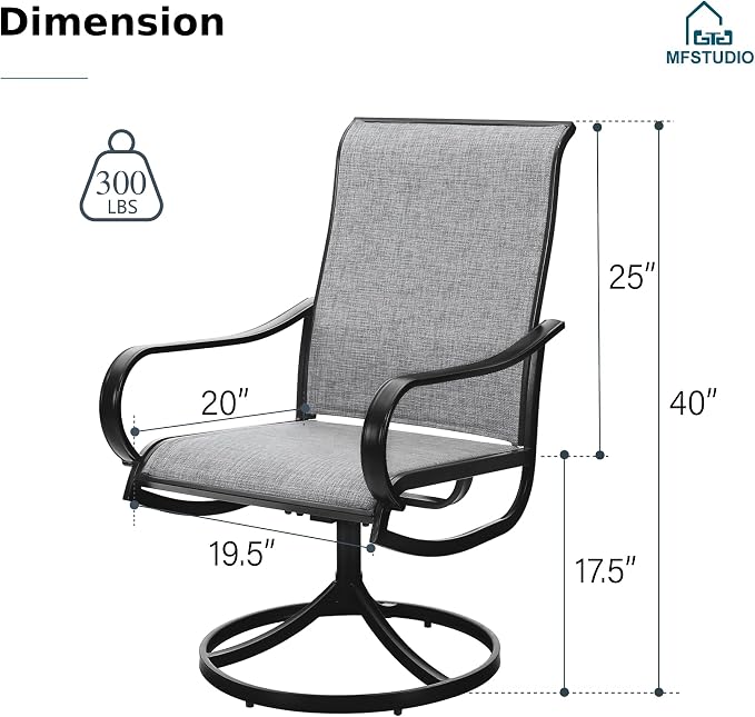 MFSTUDIO Patio Table and Chairs Set, Outdoor Dining Set for 8 Persons, 9 Piece Patio Furniture Dining Set for Deck Yard Garden Poolside