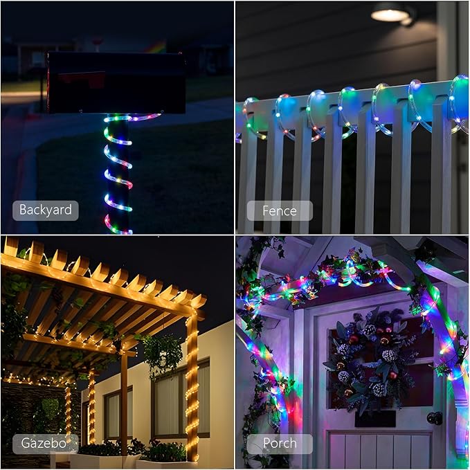 ANJAYLIA 99FT 300 LED Color Changing Rope Lights with Plug and Remote | Led Outdoor Waterproof Rope Light with Color Option, 7 Modes, Timer, Memory, Remote for Bedroom, Deck, and Holiday Decor