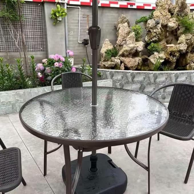 42" Round Glass Table Top with 2 Inch Umbrella Hole, 3/16" Thick Flat Polished Edge Tempered Finished for Patio, and Outdoor Tables, Only Glass (42 inch)