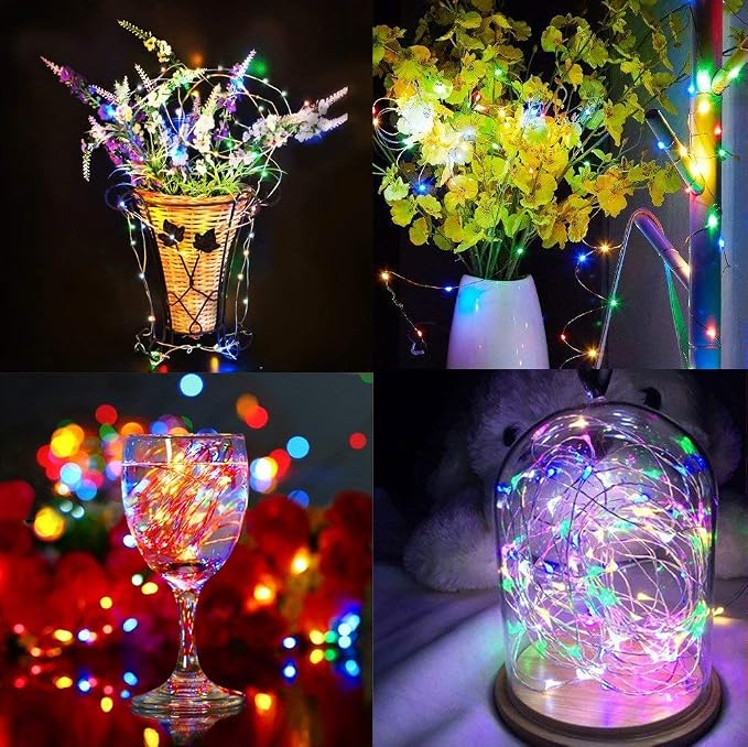Lomotech Solar Fairy Lights Outdoor, 2 Pack Total 66ft 200 LED,Multicolor | Solar String Lights Waterproof 8 Modes Twinkle Lights for Outdoor, Patio, Garden, Yard, Party, Wedding, Tree Decoration
