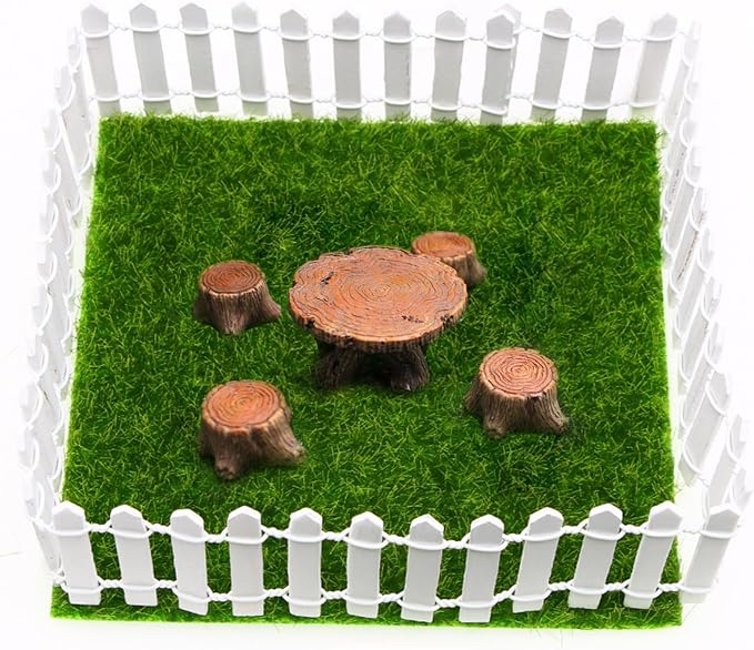 35 Inches Mini Fairy Garden Fence DIY Small Wood Decorative Picket Fence Micro Landscape Miniature Ornaments for Dollhouse, Crafts, Diorama Project, Plant Pot (Nature Wood(2 PCS))