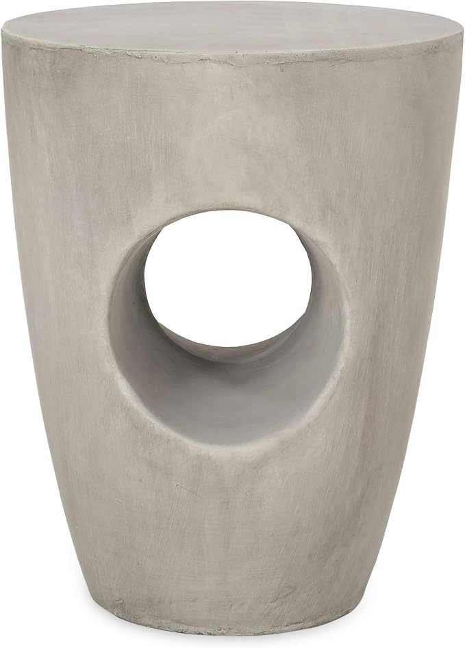 Samuel Indoor Contemporary Lightweight Concrete Accent Side Table