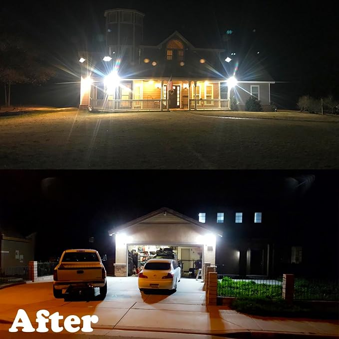 SANSI 36W 3600LM LED Motion Sensor Outdoor Light, IP65 5000K (Black) | 4 Modes Motion Lights for Outside, 350W Equiv LED Flood Lights Outdoor Security Lights for Backyard, Garage, Yard, Porch