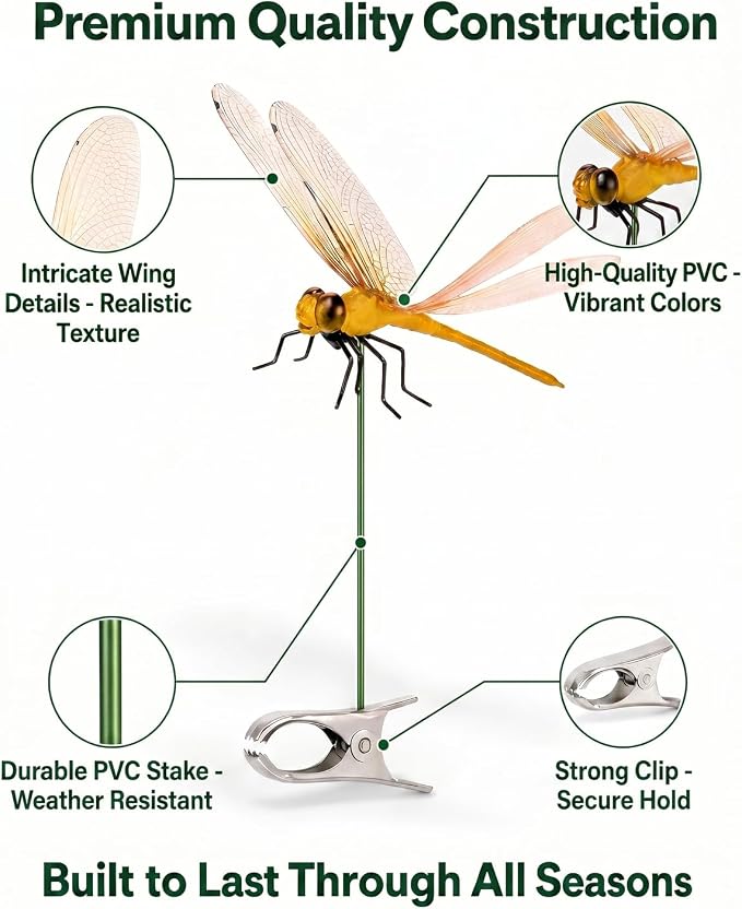16 Pack Dragonfly Garden Decor, Colorful Metal Dragonfly Wall Art, Hanging Dragonfly Ornaments for Outdoor Indoor Patio Fence Yard Lawn Home Decoration