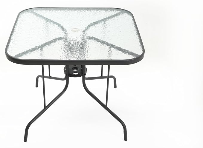 Square Patio Dining Table, 4-Person, Dark Grey