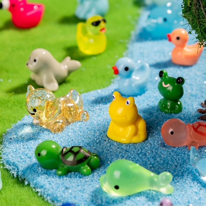300pcs Mini Resin Animals Many Styles Variety Tiny Animals Figures Miniature Little Small Animal Figurines Bulk for Micro Fairy Garden Landscape Accessories Hide Crafts Decor Aquarium