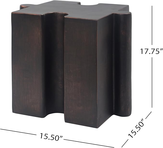 Christopher Knight Home Daton 2 Piece Interlocking Outdoor Side Table Set, Modular Lightweight Concrete Coffee Table, Convertible MGO End Table for Indoor&Outdoor, Design for Creative Set Up, Copper
