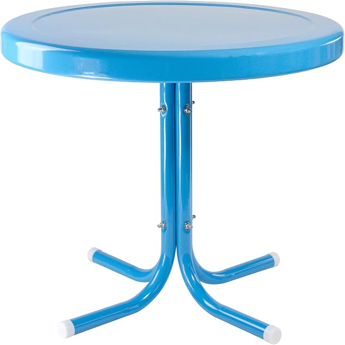 Northlight Outdoor Retro Tulip Side Table, 22", Turquoise Blue