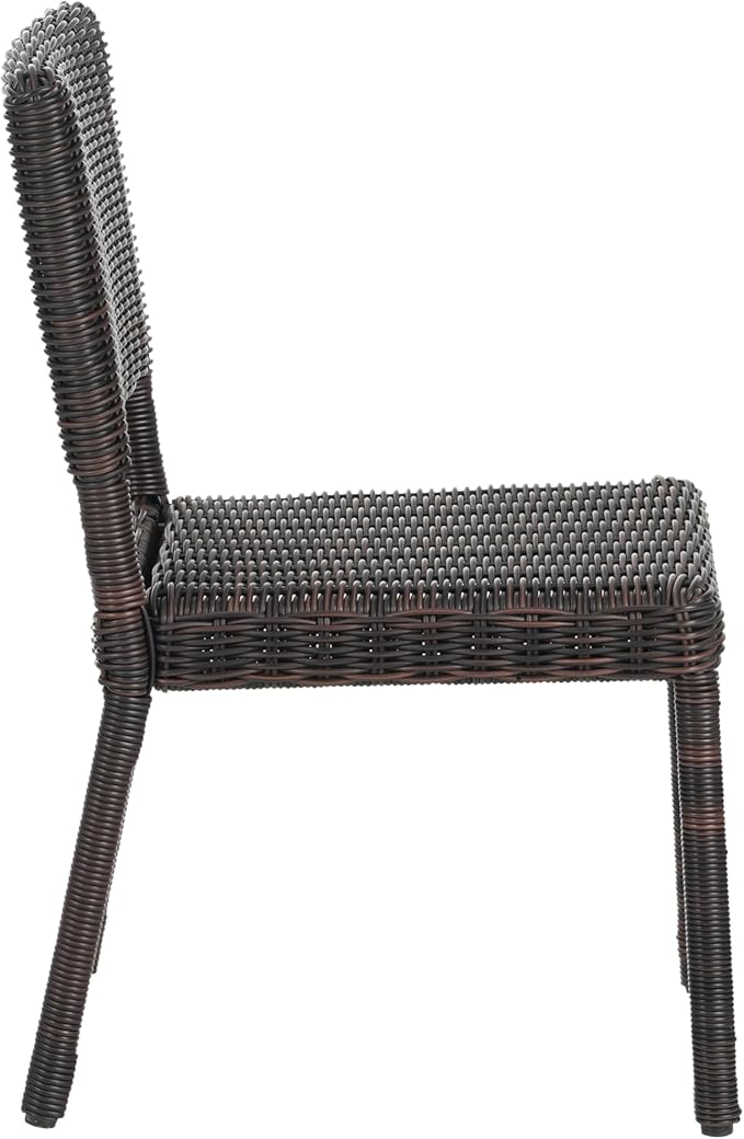 Christopher Knight Home Farley Acacia Wood Outdoor Dining Set for 6, 7 Piece Patio Dining Table and Chair Set, Faux Rattan Outdoor Dining Chair and Table Set, Teak+Light Brown