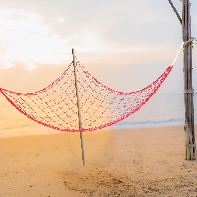 Sosoport Nylon Rope Hammock Chair Camping Mesh Portable Hammock Bed Camping Essentials Camping Gear