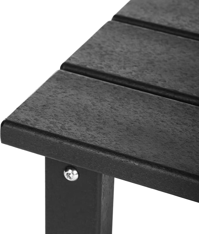 WestinTrends Malibu Kids Outdoor Patio Furniture HDPE Adirondack Square Side Table, Black