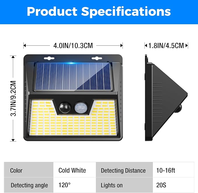 18 Pack/140 LED Solar Lights, Outdoor Waterproof, 3 Lighting Modes, Motion Sensor, Black