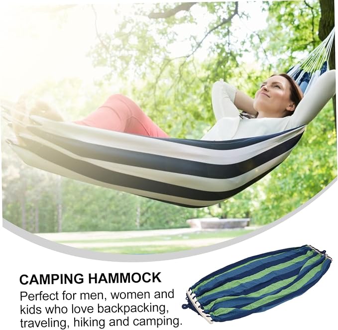 Garden Widened Canvas Hammock Portable Outdoor Travel Swing Thickened for Camping and Relaxation Between Trees Lightweight and for Easy Carrying