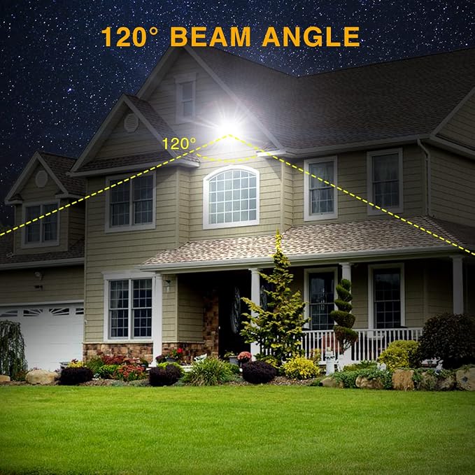 Onforu 120W LED Flood Light Outdoor, 12000LM Security Lights, IP66 Waterproof Outdoor LED Lights, 6500K Daylight White Floodlight for Garage Yard Garden Stadium Playground Arena(2 Pack)