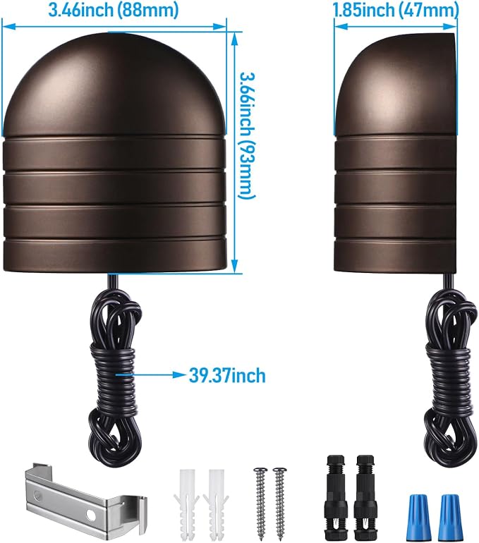 LEONLITE 6-Pack 5CCT Low Voltage LED Deck Lights, 250LM Ultra Bright | 1800K/2700K/3000K/4000K/5000K, CRI90, 12-24V AC/DC, Anti Glare Step Railing Light, Fence Down Light, IP65, Oil Rubbed Bronze