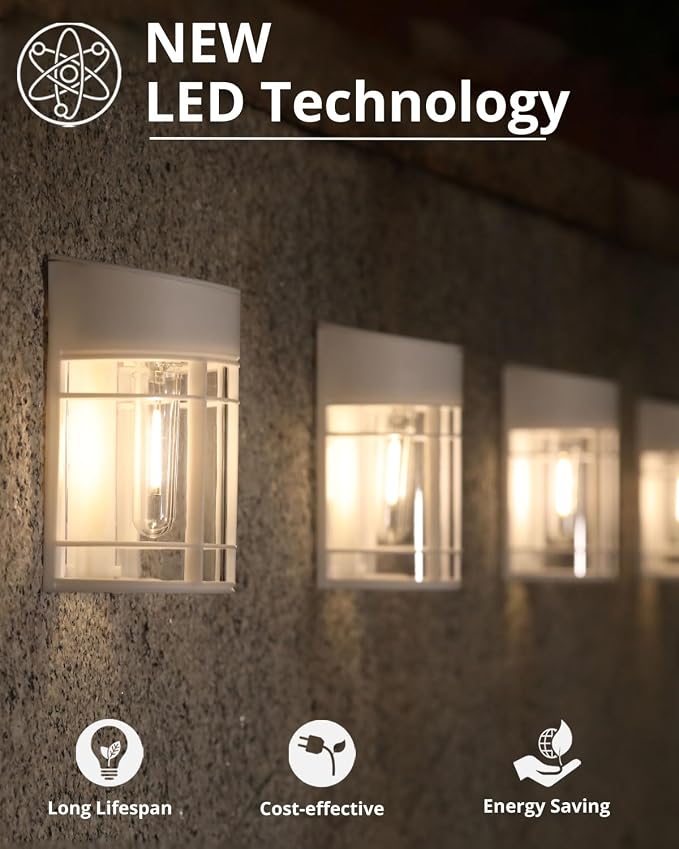 Solar Fence Lights, 12 Pack Waterproof Solar Lights Outdoor, 3000K Warm White LED Outdoor Solar Lights for Fence Garden Yard Step Stairs Patio Décor