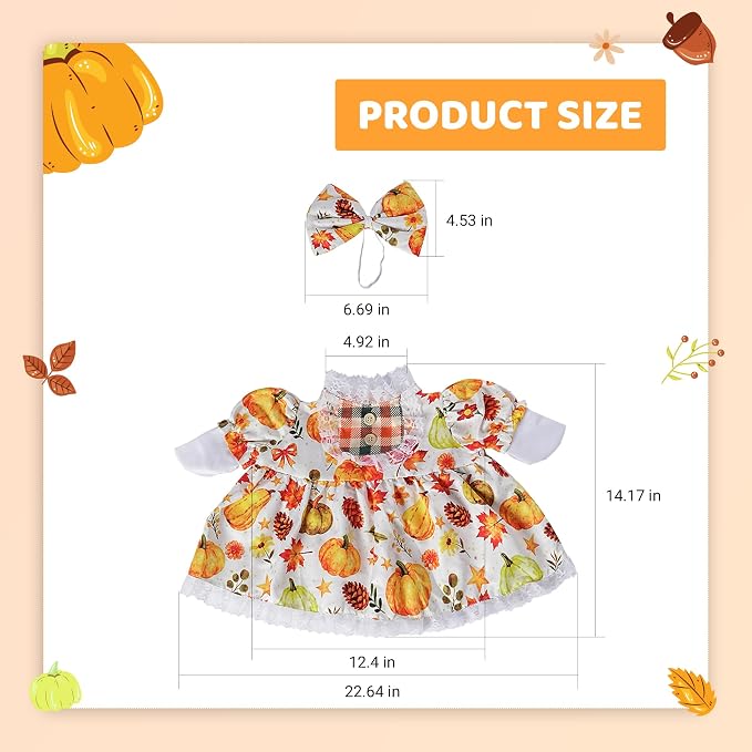 Porch Goose Outfit Set with Dress & Bow Accessories for 23" Goose Statue