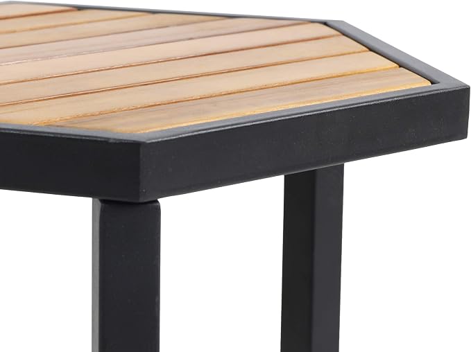 Christopher Knight Home END Table, Black Metal + Teak