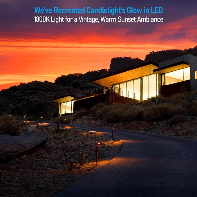 LEONLITE 6-Pack 5CCT Anti-Glare Low Voltage Pathway Lights, 12-24V AC/DC | 5W LED Landscape Path Lights, Die-Casted Aluminum, IP65 Waterproof for Yard Walkway, 1800K/2700K/3000K/4000K/5000K, ETL