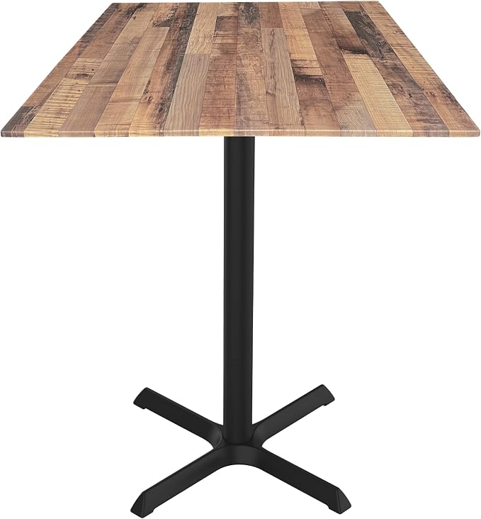 HBS 36" Tall OD211 Indoor/Outdoor All-Season Table with 32" x 32" Square Rustic Top