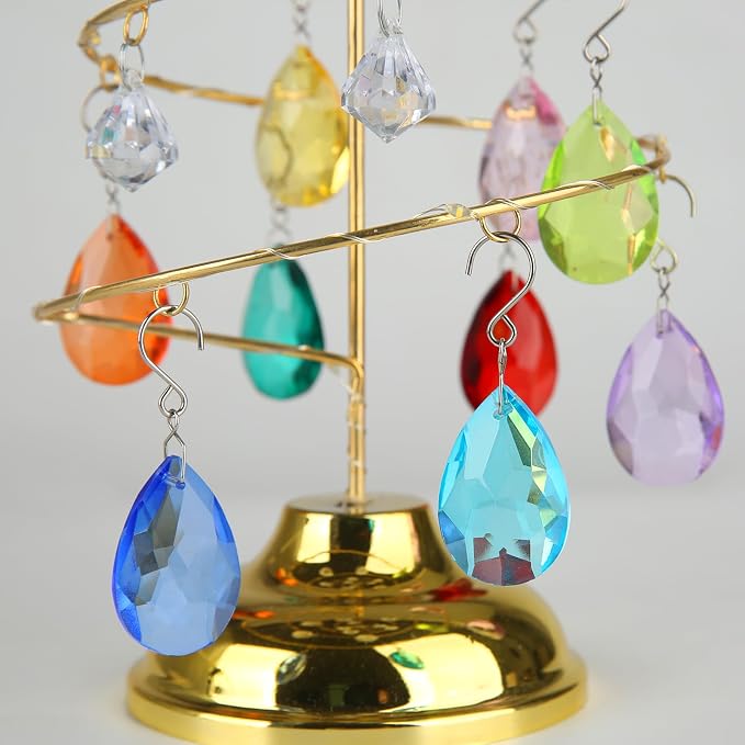 38mm Crystal Suncatcher Prism, 10pcs Multicolor Teardrop Crystals | Chandeliers Replacement Pendants for Lamp Windows Hanging Rainbow Maker Ornaments Birthday Wedding Party Home Decor Gifts