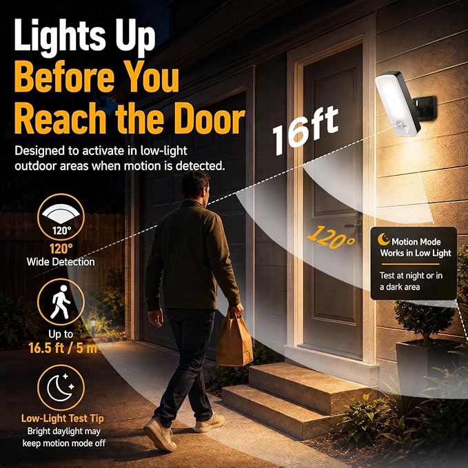 TANBABY Rechargeable Outdoor Wall Light with Motion Sensor, 1 Pack | 12000mah Wireless Security Light With Remote, 3 Modes, 3CCT Dimming, IP65 Waterproof Led Outdoor Lighting for Porch, Garage