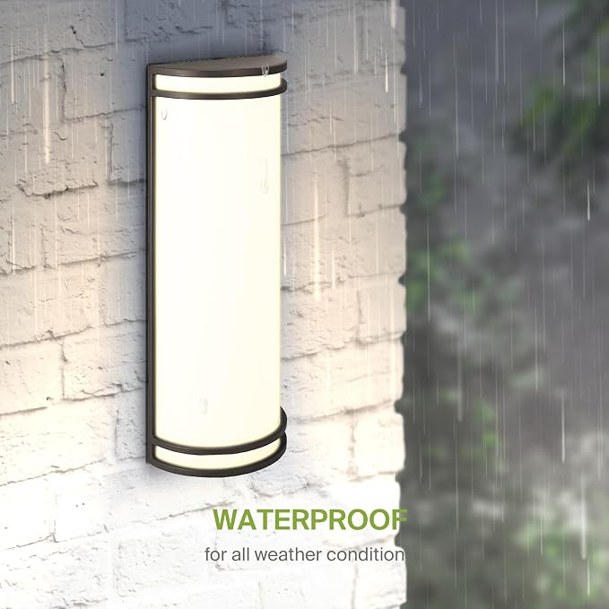 ASD 18 Inch LED Outdoor Sconce Lights - 20W 120-277V 3000K 4000K 5000K Bronze Exterior Lighting Fixtures, Dimmable Exterior Lights for House, Modern Patio Wall Light Fixture ETL, 2 Pack
