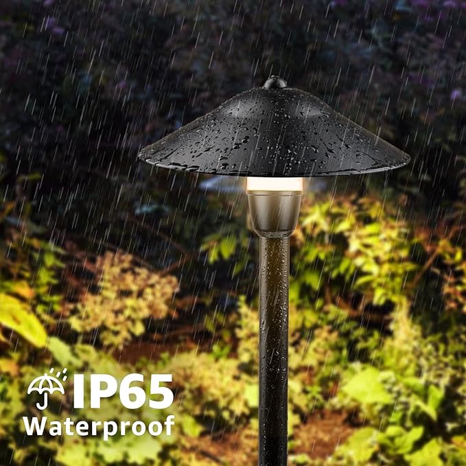 SUNVIE 3W Low Voltage Pathway Lights, 8-Pack 3000K 12-24V Classic Aluminum | 150lm, IP65 Waterproof, ETL Listed Wire, with Fastlock2 Connectors, Landscape Path Lights, for Yard Garden Walkway Driveway