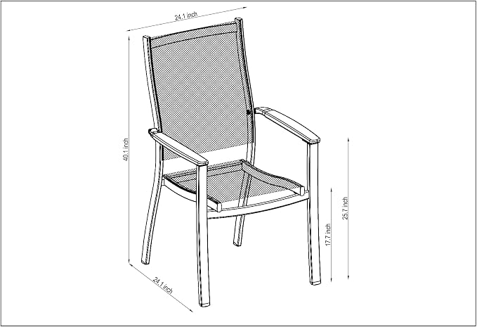 Amazonia Franklin 4-Piece Aluminum Patio Dining Chairs | 100% Teak from Indonesia Armrests | Ideal for Outdoors and Indoors