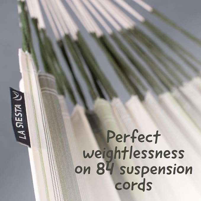 LA SIESTA Brisa Double Outdoor Hammock — Colombian-Made Polypropylene, UV & Weather Resistant, for Backyard & Patio - Cedar