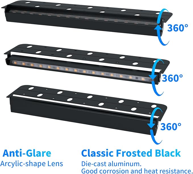 Black 8-Pack 12inch 5W 2700K Soft White Hardscpe Lighting | 12V AC/DC Retaining Wall Lights,Low Voltage Landscape Lighting,Hardscape Paver Light,Outdoor Step Lights