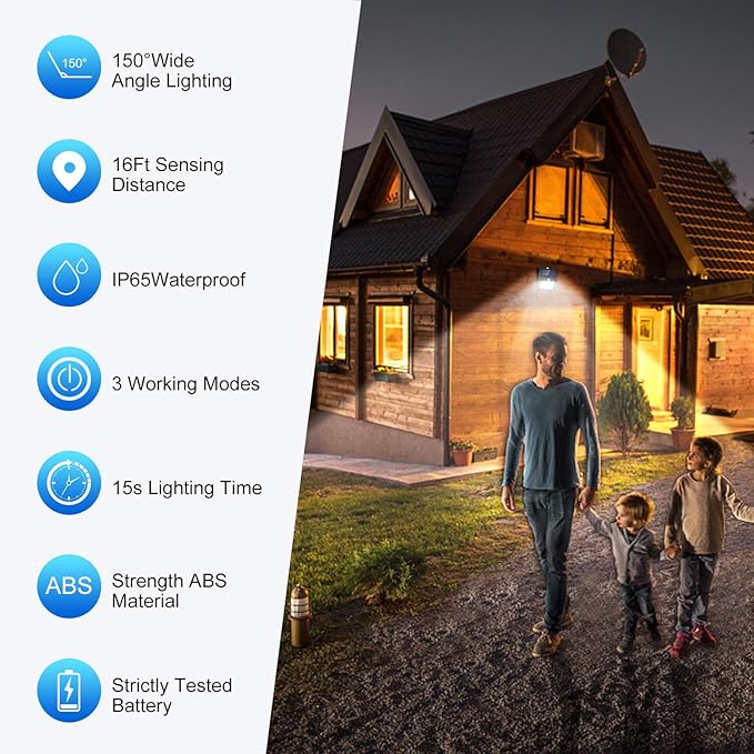 Solar Lights Outdoor,3 Modes Motion Sensor Security Light Wall Light | 3 Modes, Motion Sensor, Waterproof, For Garden Fence Patio Garage